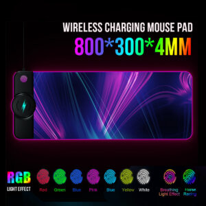 Multifunctional 10W/ 7.5W Mobile Phone Qi Wireless Charger RGB Luminous Gaming Mouse Pad Computer Macbook Mousepad