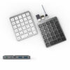 N960 Dual Mode Wireless Bluetooth Numeric Keyboard Aluminum Alloy with USB 3.0 HUB for Mac OS Windows Smartphone
