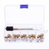One Box MK10 Brass Nozzle and Maintenance Kit 25Pcs 0.2-1.0mm Nozzle with 25Pcs Cleaning Needle + Opening Stamping Wrench for 3D Printer