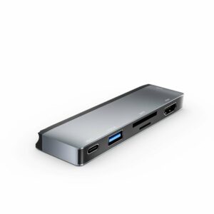 Surface ProX Multifunctional 5-IN-1 Dual Type-C Hub Docking Station Adapter with USB-C PD Fast Charging + USB3.0 + SD/ TF Card Slot + HDMI+3.5mm Audio Port
