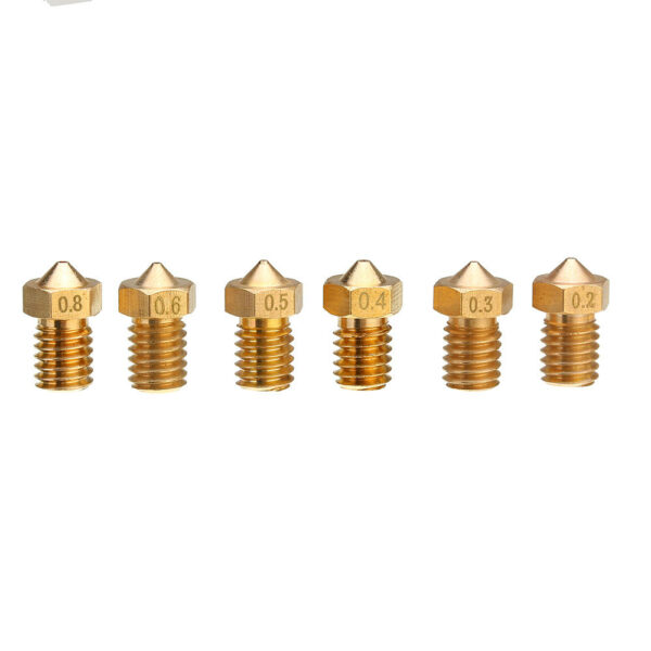 TRONXY® V6 0.2/0.3/0.4/0.5/0.6/0.8mm M6 Thread Brass Extruder Nozzle For 3D Printer Parts