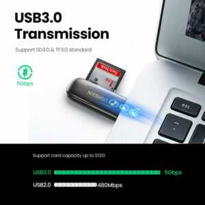 UGREEN CM406 Card Reader USB 3.0 to SD Micro SD TF Memory Card Adapter for Laptop Accessories Multi Smart Cardreader Card Reader