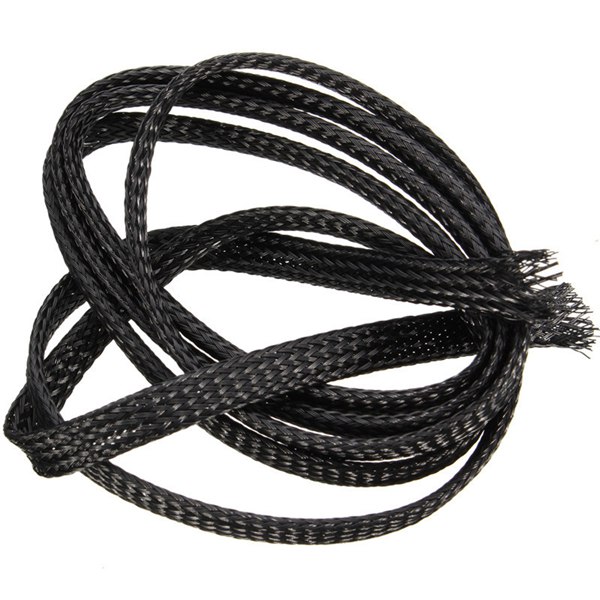 8mm Diameter Black PET Cable Retardant Nylon Braided Sleeving