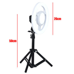 24W 5500K 10 Inch LED Video Ring Light Round Selfie Lamp With 50CM Tripod Light Stand