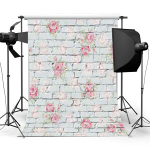 3x5ft Vinyl Wall Flower Brick Photography Background Background Studio Prop