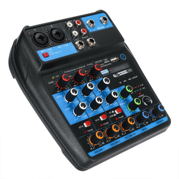 4 Channel Professional Audio Mixing Console USB bluetooth Music Stereo Mixer