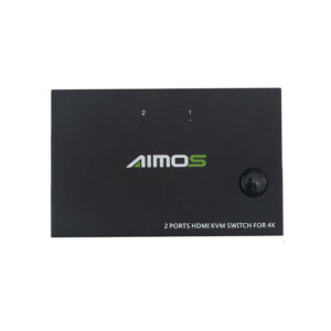 AIMOS AM-KM201 2 Port 4K 30Hz HD KVM Switch Box Video Display USB Switcher Splitter for 2 PC PS4 Sharing Printer Keyboard Mouse