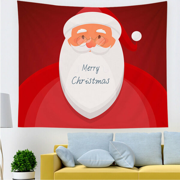 Christmas Hanging Cloth Custom Red Santa Claus Bedside Photography Background Cloth Wall Bedside Decoration Tapestry