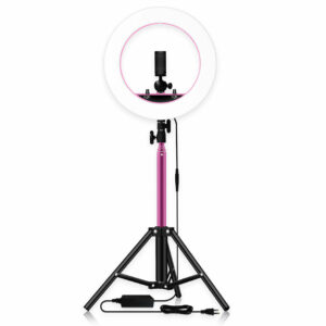 DOLED 14 Inches Stepless Dimmable Ring Light with Phone Holder for Photography YouTube TikTok Makeup Studio Lighting Photo Video Selfie