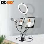 DOLED A2 A3 A4 8 Inch 3500k-6500K LED Ring Light 10 Level Brightness Dimmable Selfie Beauty Light for Mobile Phone Live Broadcast Support Desktop Clip Fill Light Set