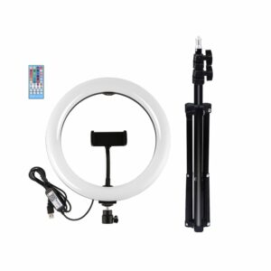 PULUZ PKT3051B 10.2 Inch Dimmable LED Video Ring Light with PU419 Tripod Stand for Youtube Tik Tok Live Streaming