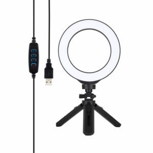 PULUZ PKT3059B 6.2 inch 6500K-3200K LED Ring Light for Tik Tok Youtube Live Streaming Vlogging Selfie 3 Modes Dimmable Lamp with 16.5 cm Tripod