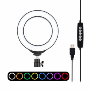 PULUZ PU431B 4.7 inch 12cm 10 Modes 8 Colors RGBW Dimmable LED Ring for Live Broadcast Vlogging Photography Video Lights