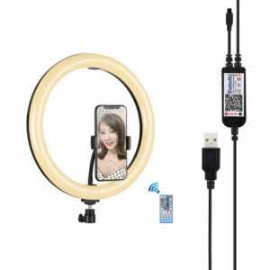 PULUZ PU458B 11.8 inch 30cm RGBW Dimmable LED Ring Light for Video Live Broadcast Selfie Photography with Remote Control