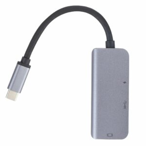 Portable 3 in 1 USB Type-C HUB Converter 4K HDMI 87W USB-C 5Gbps USB3.0 Adapter Grey