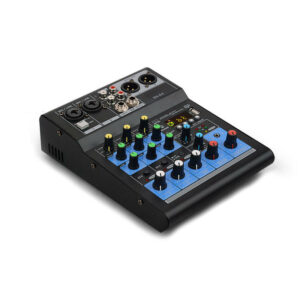 Professional bluetooth Sound Card 4 Channel Audio Mixer USB Small Mixing Console for Home Stage Karaoke DJ Equipment