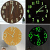 12'' Glow In The Dark Mute Wood Wall Clock For Home Living Room Outdoor Gifts