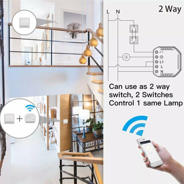 220-240V Tuya Smart Life ZB Two-way Switch Smart Home Modification Module Work with Google Alexa