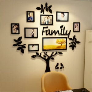 3D Family Tree Acrylic Photo Picture Collage Frame Set Wall Home Decor Xmas Gift