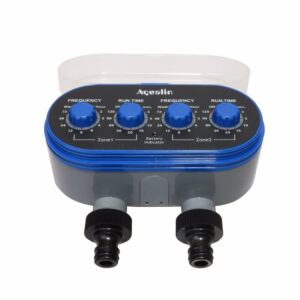 Aqualin Garden Watering Timer Two Outlet Four Dials Ball Valve Automatic Electronic Home Garden Irrigation Controller System