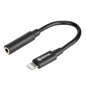 BOYA BY-K3 3.5mm TRRS Female to Lighting Adapter Cable for iPhone 11 Pro Xs Max Xr Connect to 3.5mm Phone Microphone BY-WM4 Pro