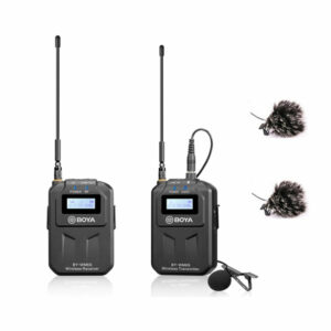 BOYA BY-WM6S UHF Wireless Lavalier Microphone System Omnidirectional Compatible with Smartphone Mic for DSLR Cameras Interviews