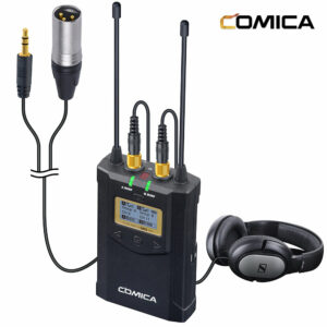 COMICA CVM-WM100 PLUS UHF 48 Channels Mono Stereo Real-Time Monitoring Wireless Microphone System for Canon for Nikon DSLR Camera Camcorder