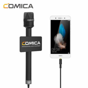 COMICA HRM-S Handheld Interview Microphone for Smartphone Condenser Cardioid Microphone for Reporter for iOS Android Mobile Phone