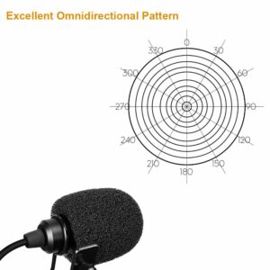 Comica CVM-D02 4.5m Dual-head Lavalier Microphone Clip Mini Omnidirectional Condenser Mic for Sony for Canon for Nikon DSLR Camera Mobile Phone for Gopro Studio Interview Video Recording