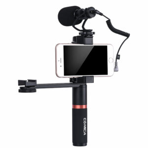 Comica CVM-VM10-K4 Cardioid Directional Microphone Mic for iPhone for Samsung Galaxy Note Android Smartphone Video Recording Vlog Live Broadcast Flexible Phone Holder