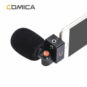 Comica CVM-VS09MI Cardioid Smartphone Microphone for iPhone Cellphones Rotatable Wireless Mic Real-Time Monitoring for Lightning Mobile Phone