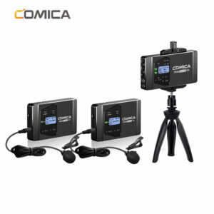 Comica CVM-WS60 COMBO UHF Microphone With Dual Transmitter Flexible Mini Wireless Microphone for Smartphone Live Broadcast Video Recording