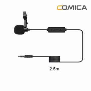 Comica V01SP 2.5m Lavalier Lapel Microphone Clip-on Omnidirectional Condenser Interview Mic for iPhone Android Smartphone Video Recording