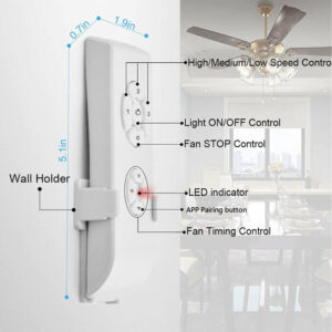 EACHEN 433MHz WiFi Ewelink Fan Ceiling Light Driver Controller Wireless Remote Control Timing Mobile App Remote Controller Switch Works with Alexa