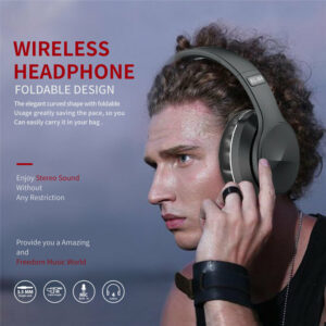 EL-B4 Wireless bluetooth 5.0 Headphones 40mm Drivers HIFI Low Latency FM Radio TF Card AUX-In Foldable Head-Mounted Headset with Mic
