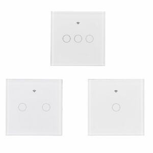 EU/UK 1/2/3 Gang eWelink WIFI Smart Wall Light Switch Touch Panel APP Remote Control Switch Single Live Wire No Neutral Line Switch
