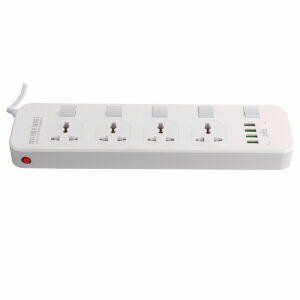 Electric 4 Socket Outlet + 4 USB Extension Power Strip 5V 3.4A US/UK Plug Cord