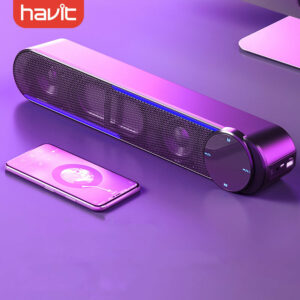Havit M18 Speaker Updated Version Double Drivers HiFi Bass LED Light USB Power Supply Desktop Speaker Computer Sound Bar
