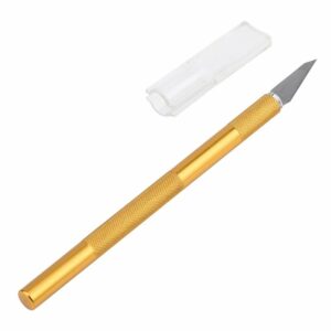 JCD Non-Slip Gold Metal Tools Kit Engraving Craft Knife +5pcs Blades for Mobile Phone PCB DIY Repair Hand Tools