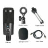 K1 Condenser Microphone Suit USB Radio Recording KSong Gaming Live Streaming Broadcast Mic for Computer PC Laptop Tablet