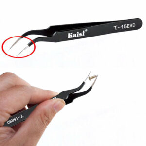 KAISI T-11 T-15 ESD Anti-magnetic Stainless Steel Straight Tweezer Anti Static ESD Safe Precision Fine Tip