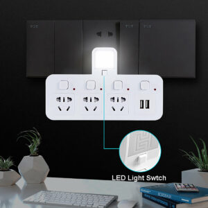 LED USB Wall Charger with 2 USB Charging Ports Wall Mount Charging Center Adapter for iPhone 12 12Pro Max Home Office