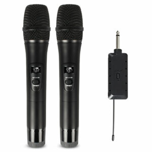 LEORY E8 2 Wireless Microphone VHF Professional Mic Transmitter Receiver DJ For Square Speaker Mixer Live Sound Card K Song Karaoke