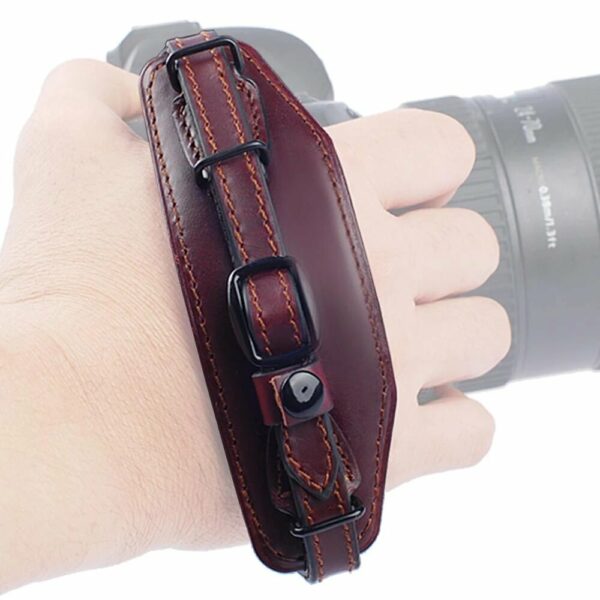 LYNCA Universal Brown Black Hand Strap Wrist Strap Wrist Belt with Quick Release Plate for SLR Camera DSLR Camera