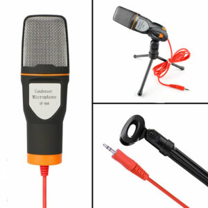 Live Microphone Gaming Microphone  3.5mm Wired Microphone Stereo Condenser Mic with Holder Desktop Tripod for PC YouTube Video Skype Chatting Gaming Podcast Recording