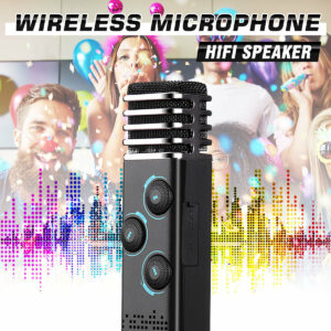 M11 3-IN-1 bluetooth Microphone 2*10W HIFI Stereo Wireless Speaker 4000mAh Portable Karaoke Mic Recorder