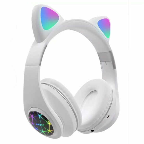 M2 Cut Cat Ear Headphones Wireless bluetooth 5.0 HIFI TF Card AUX-In Luminous Foldable Head-Mounted Headsetwith Mic