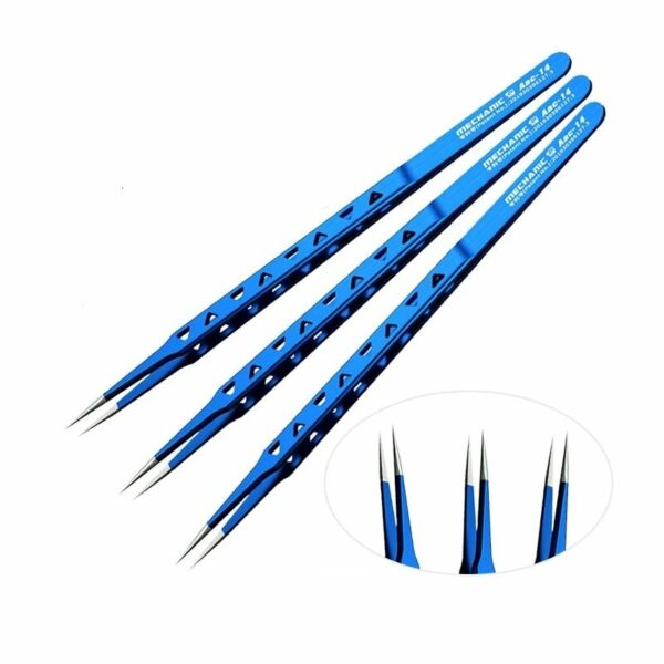 MECHANIC AAC-14 8 Hole Heat-dissipating Tweezer Lengthened Thickened HardnessTweezer for Mobile Phone Repair Tools