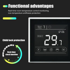 MINCO HEAT MK70GA-W AC95~240V WIFI Thermostat for Water Floor Heating Touch Screen Temperature Controller Work with Alexa Google Home