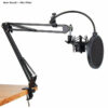 NB-35 Microphone Suspension Arm Stand Clip Holder Adjustable Metal Boom Scissor Arm Stand